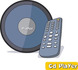 round portable cd player with remote controller clipart