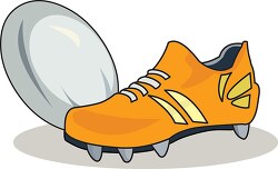 rugby ball and shoe clipart