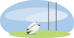 rugby ball near goalpost clipart