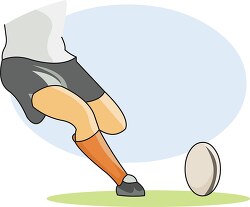 rugby player kicks ball clipart