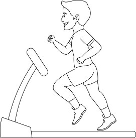 running on treadmill clipart black outline clipart