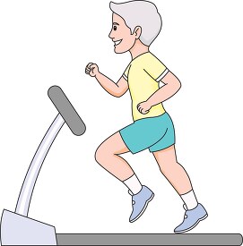 running on treadmill color clipart