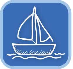 sail boat rounded rectangle icon
