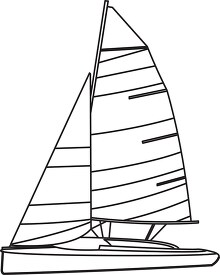 sailboat black outline clipart 23