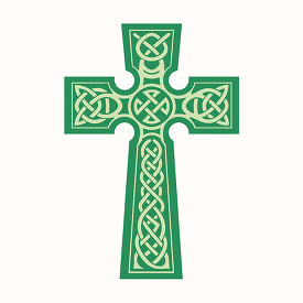 saint patricks day green celtic knots cross