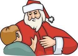 santa claus with child clipart