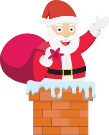 santa on chimney christmas clipart