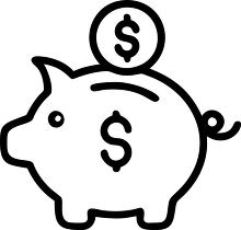 Savings icon showing a piggy bank