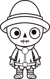 scary halloween character black outline clip art
