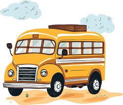 school bus simple drawing cartoon illustration