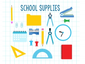 school supplies animated clipart
