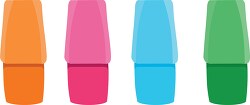 school supplies colorful pencil erasers clipart