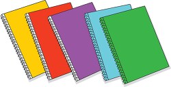 school supplies spiral multi colored binders clipart 2