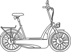 scooter black outline clipart 14