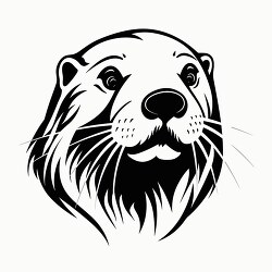 sea otter face black outline clip art