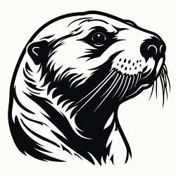sea otter face outline printable clip art