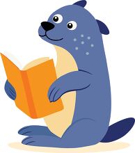 seal with a book clipart
