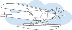 seaplane in alaska aircraft black outline clipart