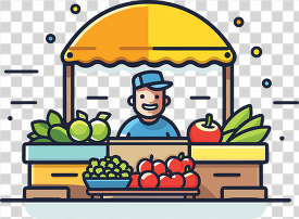 seller of vegetables outdoor market