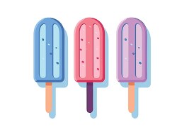 set of colorful ice cream popsicles clip art