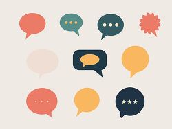 Set of colorful speech bubble icons with simple design