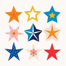 set of star patterns and designs