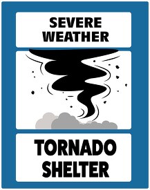 severe weather tornado shelter sign clip art