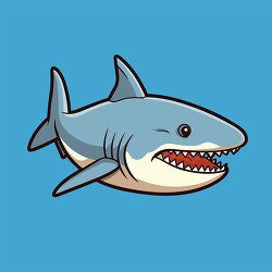 shark swimming under water showing teeth clip art