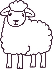 sheep coloring pages for kids black outline printable clip art