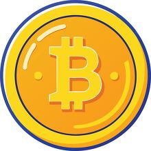 shiny golden Bitcoin coin transparent background