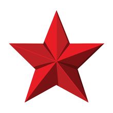 shiny red star geometric design
