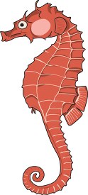 sideview of a seahorse shows unique curly tail clip art