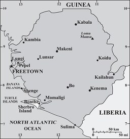 Sierra Leone country map gray color