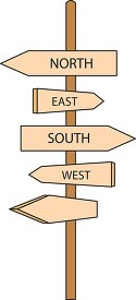 sign shows different directionswith north south east west