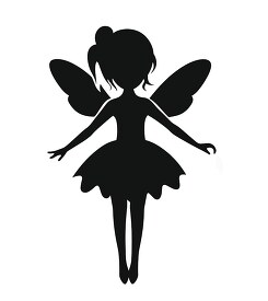 silhouette icon of a magical fairy in flight