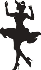 silhouette of a female dancer with high heels