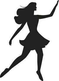 silhouette of a girl with long hair dancing