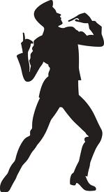 silhouette of a male performer in an expressive stance