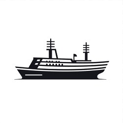 silhouette of a vintage ocean liner with multiple decks