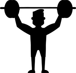 silhouette of man holding weights over his head