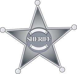 silver metallic sheriff officer’s badge educational clip art g