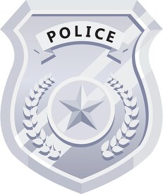 silver police badge clipart