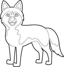 similing siberian husky dog multicolor coat printable outline cl