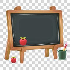 Simple Back to School Chalkboard With Apples and Supplies