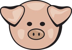 simple cartoon style pig face clip art
