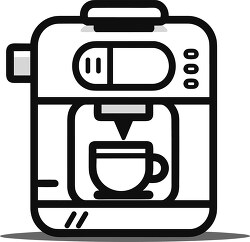 simple coffee machine black outline clip art