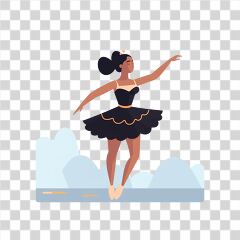 Simple Design of Girl Performing Ballet Dance in Flat Style