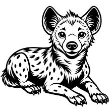 Simple hyena clipart with detailed spots