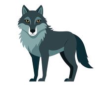 simple illustration of a gray wolf