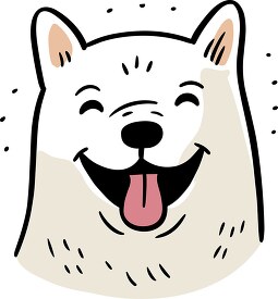 simple lined clipart of a dog smiling face 